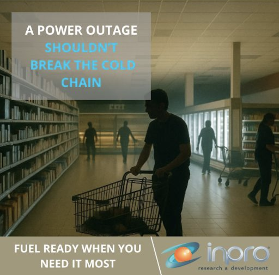 Supermarket in darkness during a power outage